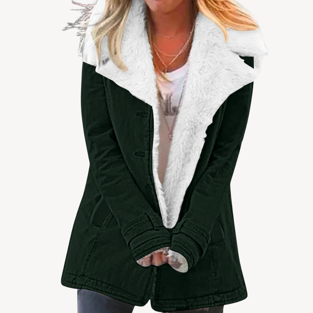 Elarova | Damen-Jeansjacke mit Sherpa-Futter