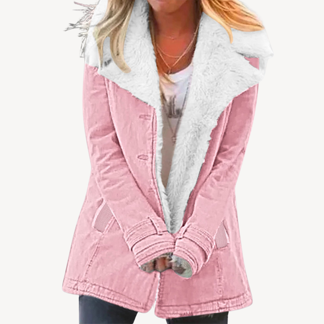 Elarova | Damen-Jeansjacke mit Sherpa-Futter