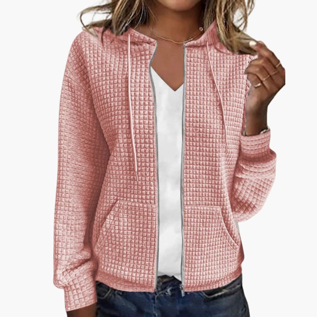 Elarova | Damen Kapuzenjacke mit Reißverschluss und Fronttaschen