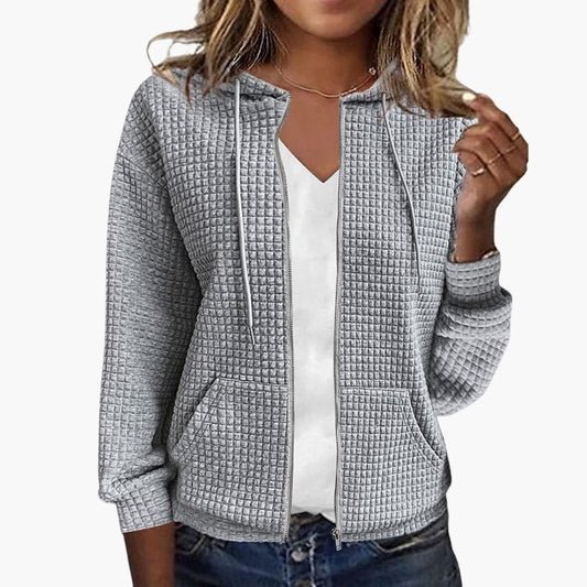 Elarova | Damen Kapuzenjacke mit Reißverschluss und Fronttaschen
