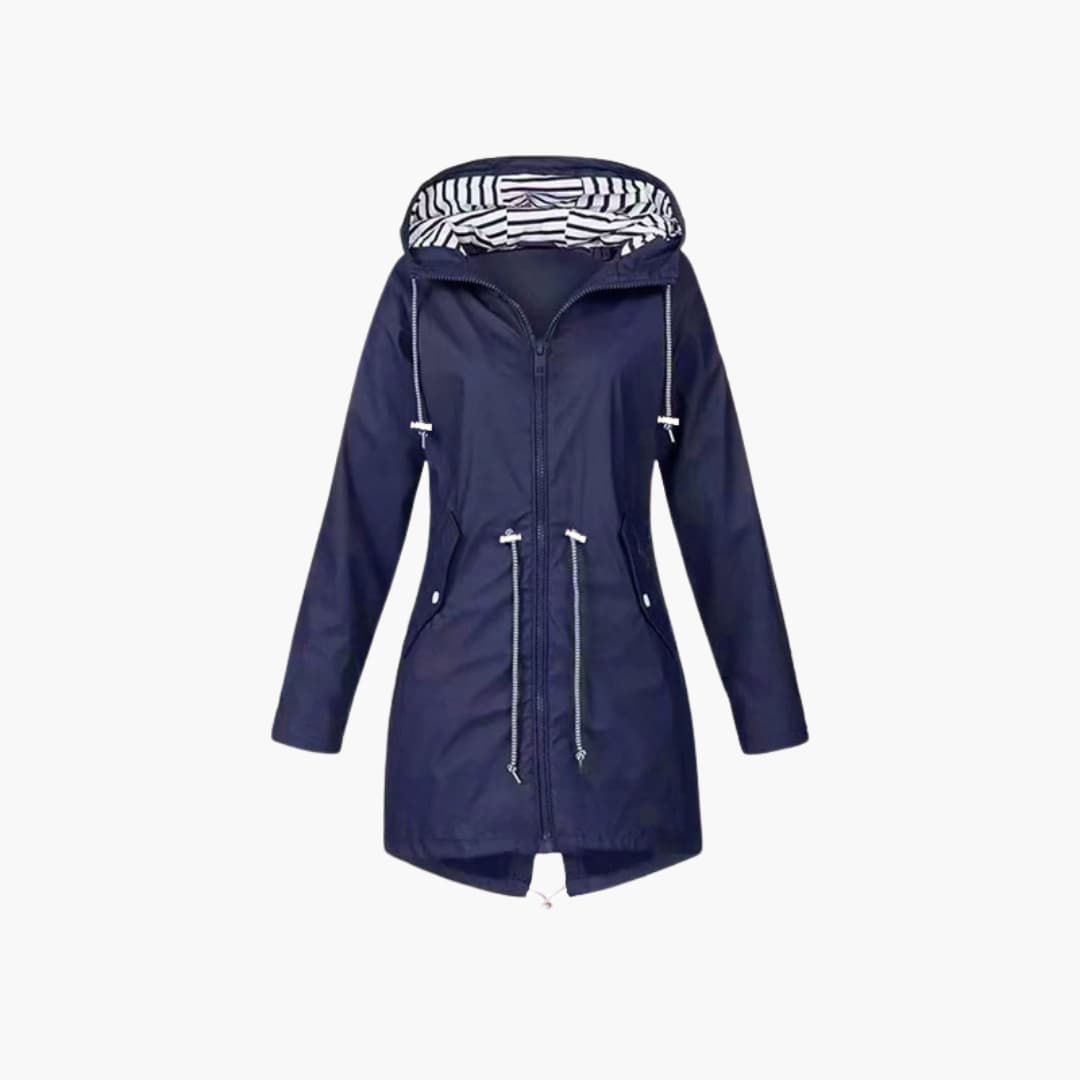 Elarova | Damen-Kapuzenjacke mit Reißverschluss und verstellbarer Taille