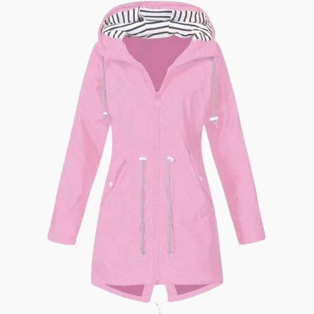 Elarova | Damen-Kapuzenjacke mit Reißverschluss und verstellbarer Taille