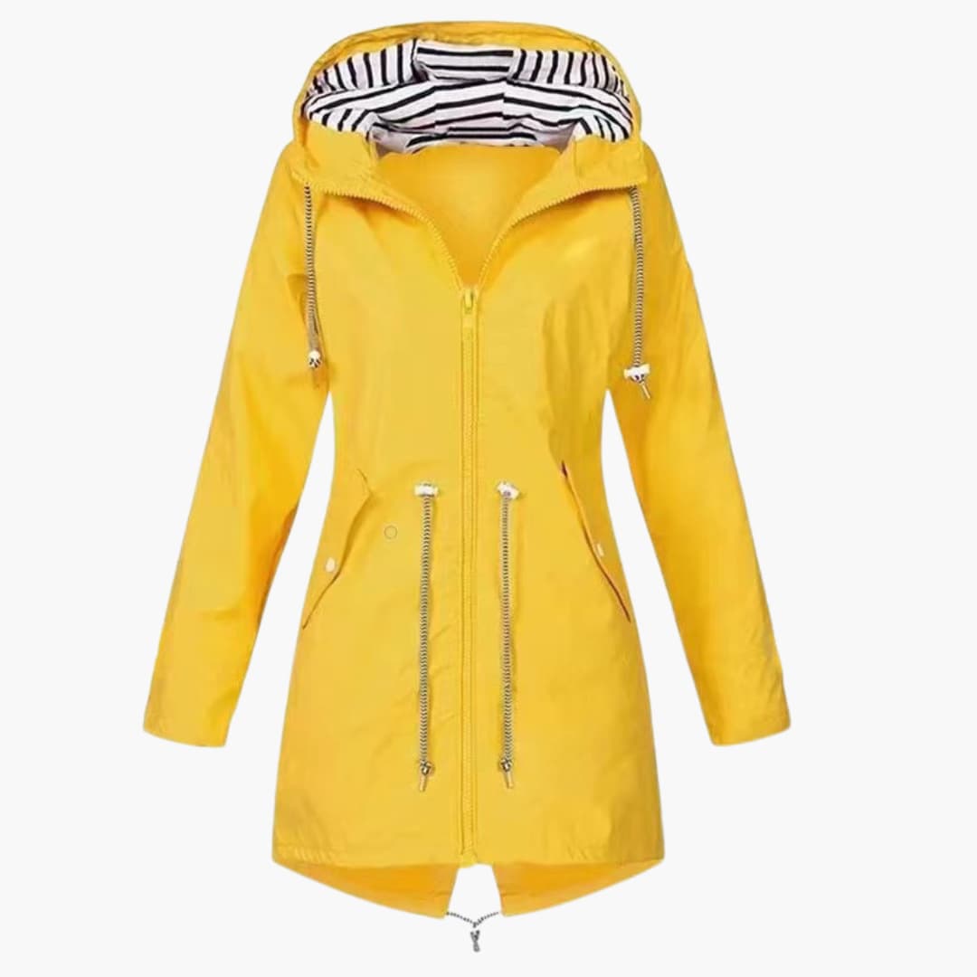 Elarova | Damen-Kapuzenjacke mit Reißverschluss und verstellbarer Taille