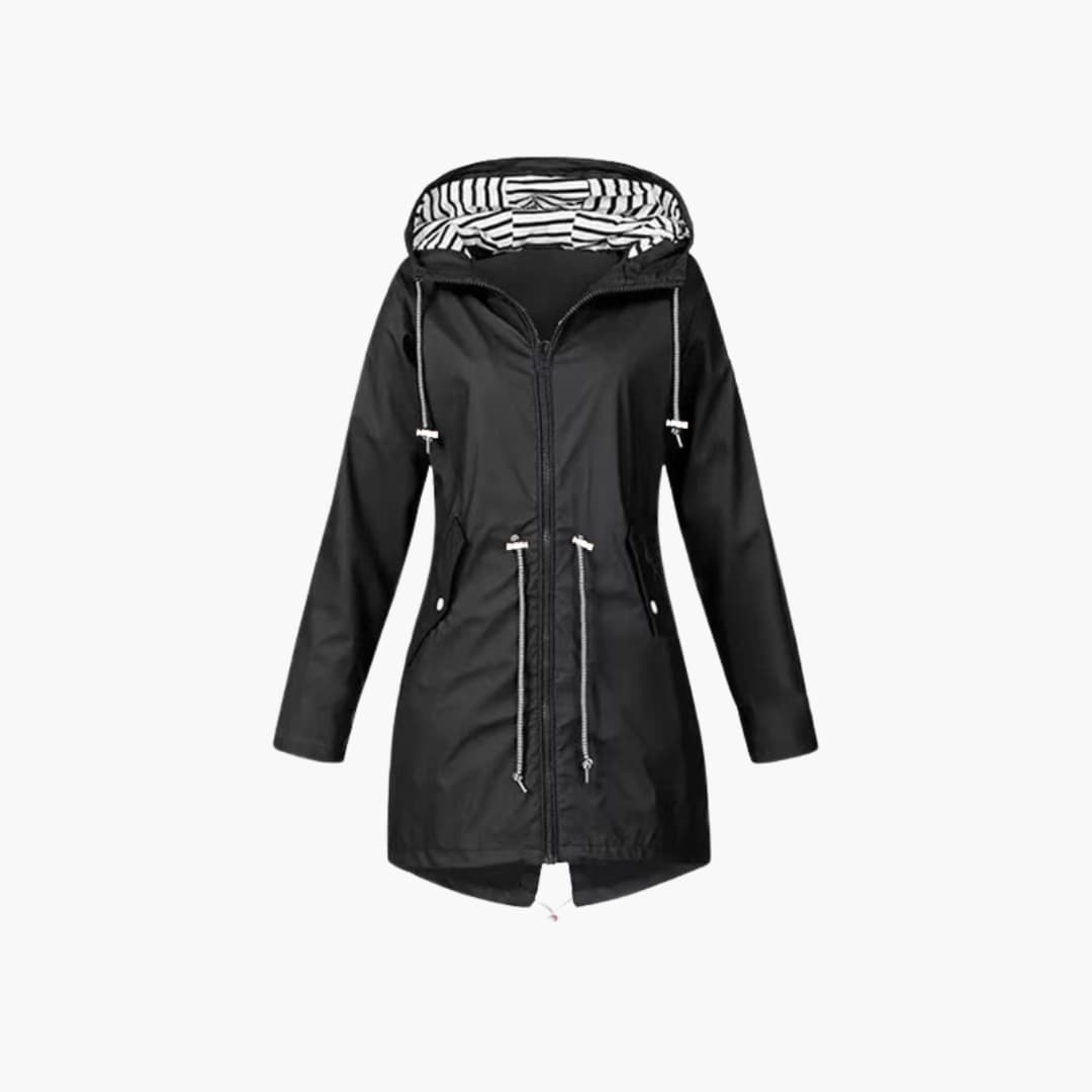 Elarova | Damen-Kapuzenjacke mit Reißverschluss und verstellbarer Taille