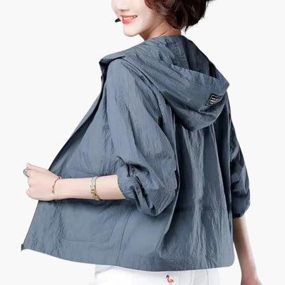 Elarova | Damen Kapuzenjacke mit offener Vorderseite und aufgesetzten Taschen