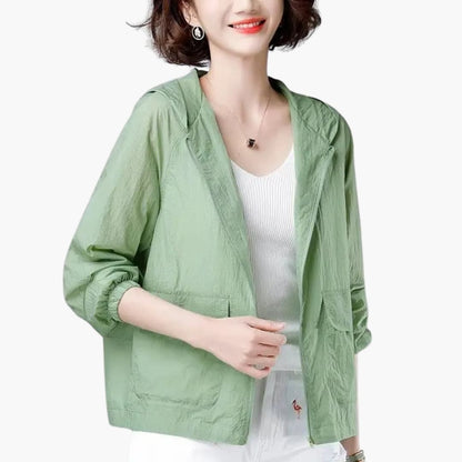 Elarova | Damen Kapuzenjacke mit offener Vorderseite und aufgesetzten Taschen