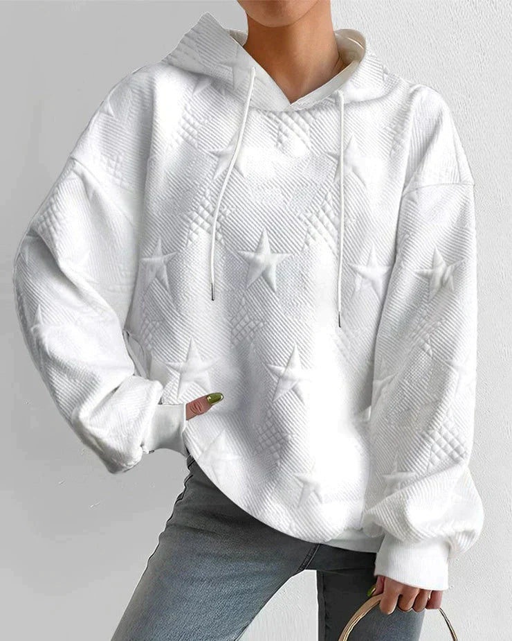 Elarova | Damen Kapuzenpullover Mit Sternenprägung