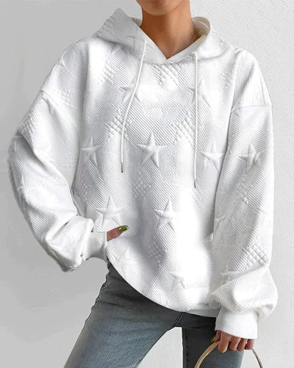Elarova | Damen Kapuzenpullover Mit Sternenprägung