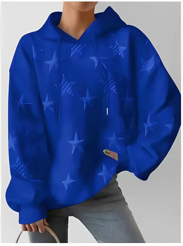 Elarova | Damen Kapuzenpullover Mit Sternenprägung