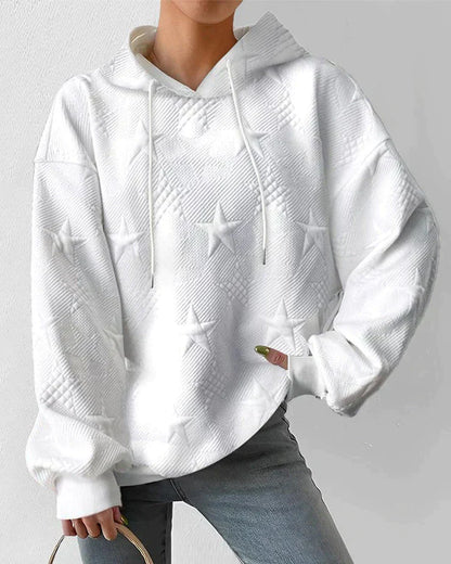 Elarova | Damen Kapuzenpullover Mit Sternenprägung