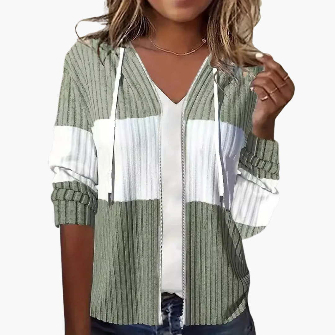 Elarova | Damen Kapuzenpullover mit Reißverschluss