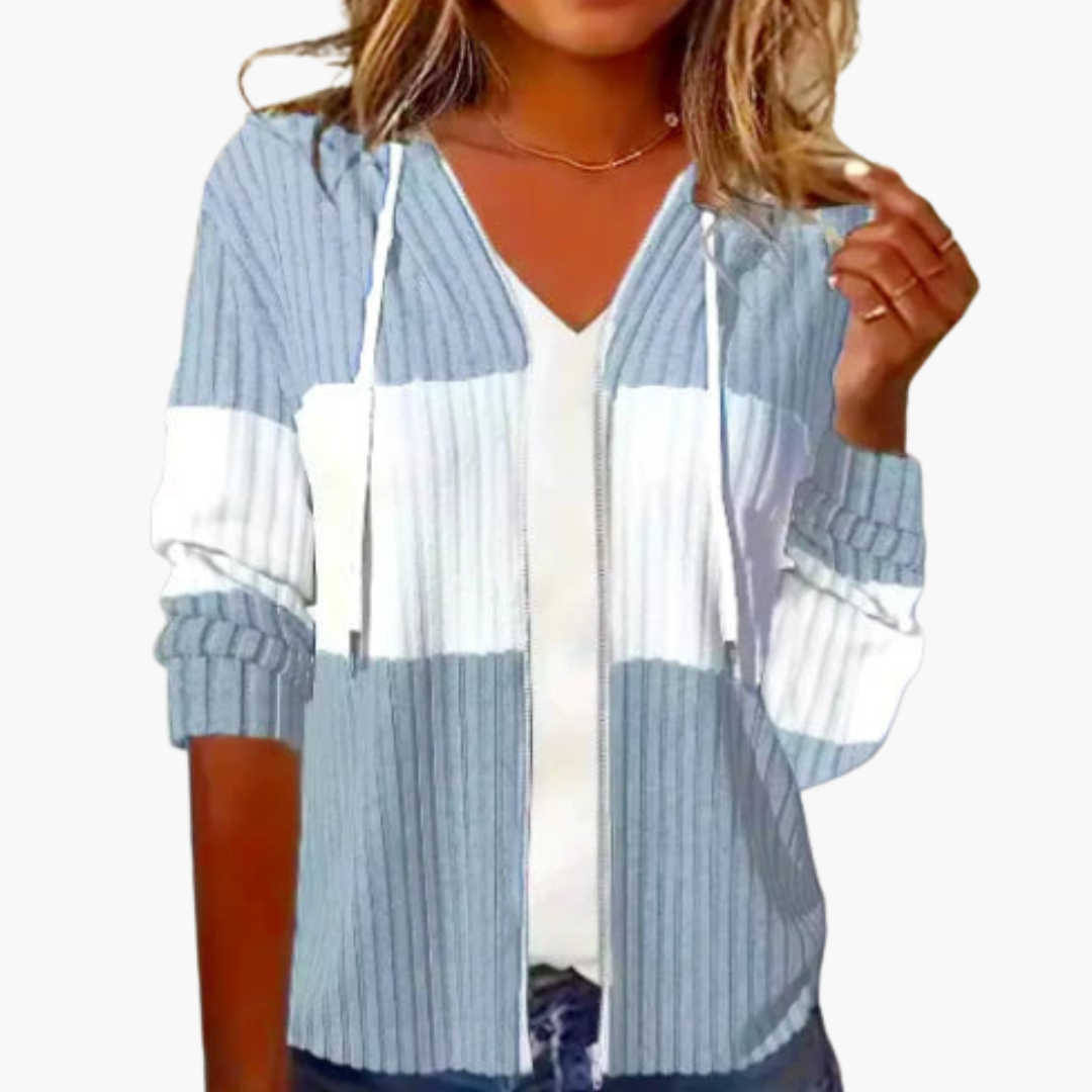 Elarova | Damen Kapuzenpullover mit Reißverschluss