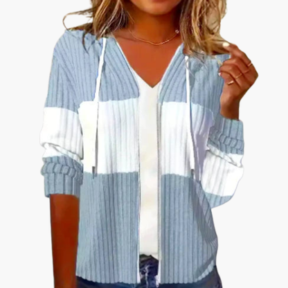 Elarova | Damen Kapuzenpullover mit Reißverschluss