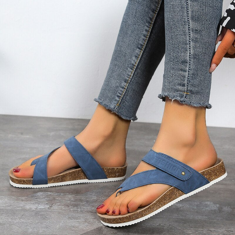 Elarova | Damen Kork Sandalen Ergonomisches Fußbett & Atmungsaktiv