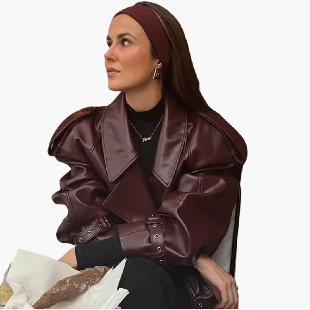 Elarova | Damen Kurzjacke mit Reverskragen und Reißverschluss