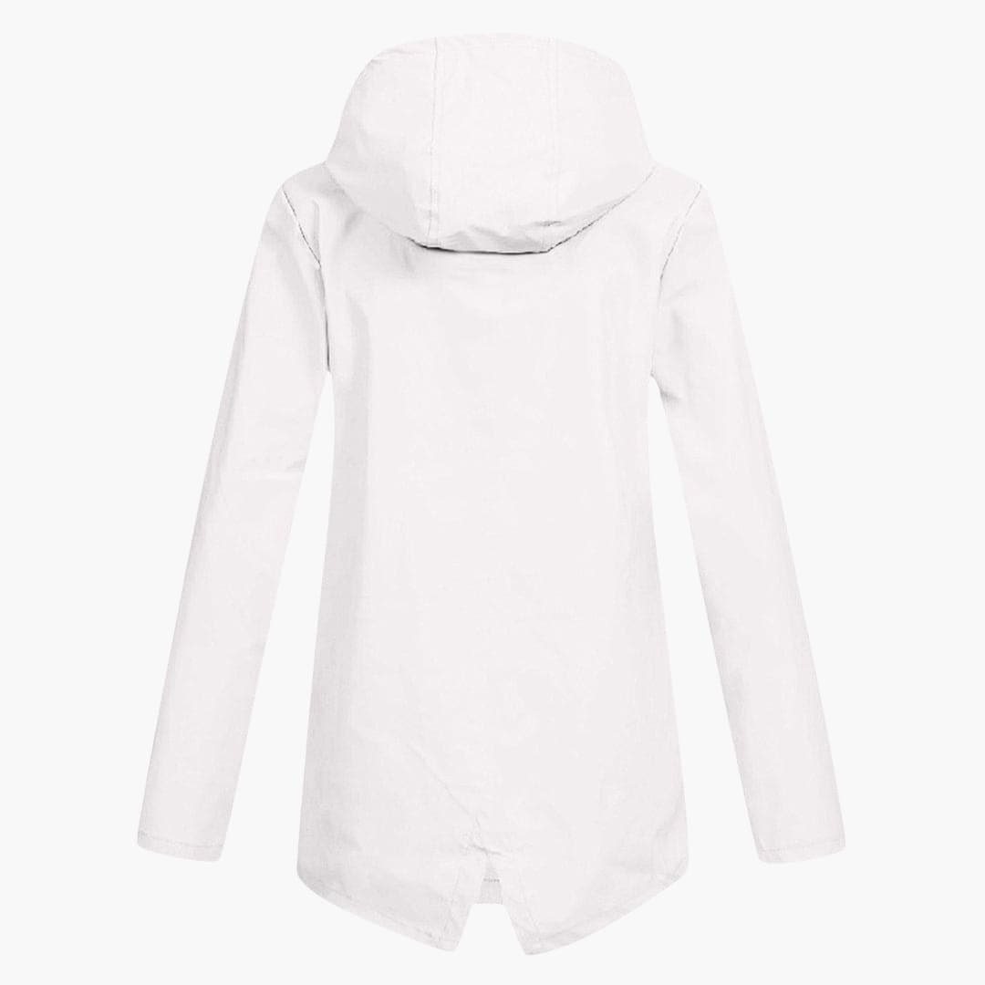 Elarova | Damen Kurzregenjacke mit Kapuze und Reißverschluss