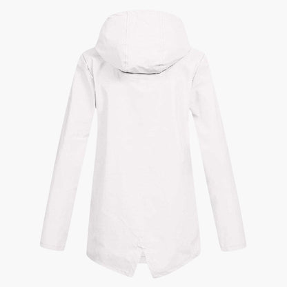 Elarova | Damen Kurzregenjacke mit Kapuze und Reißverschluss