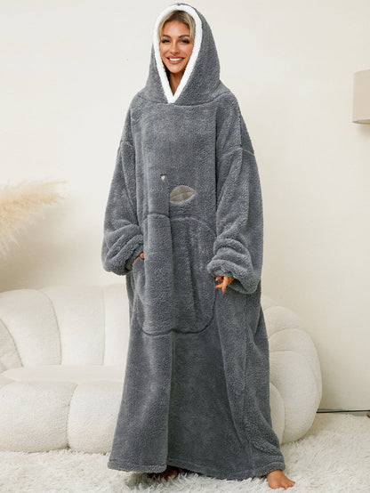 Elarova | Damen Kuscheliger HoodieDecke mit großen Taschen und kontrastierendem Innenfutter