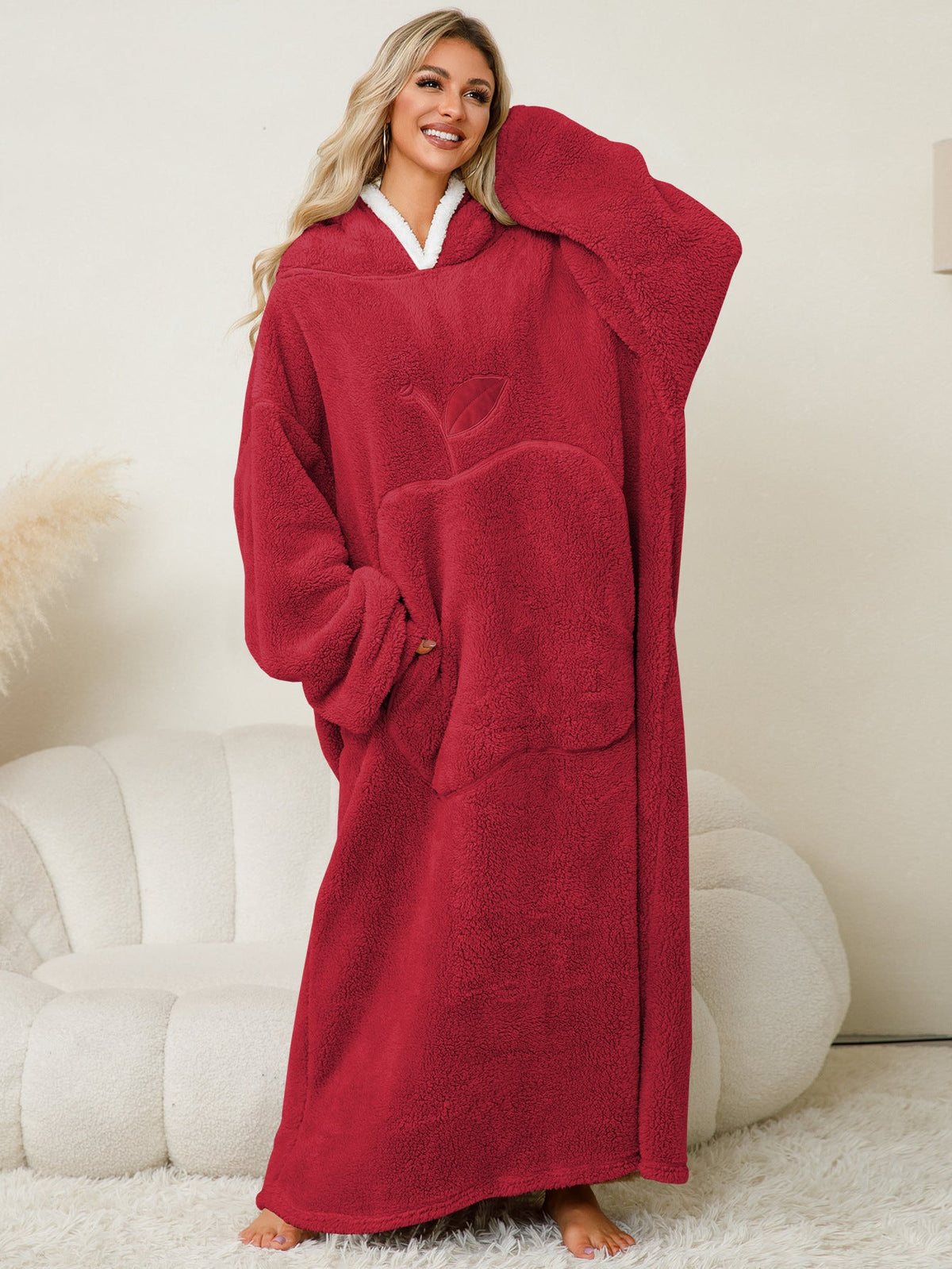 Elarova | Damen Kuscheliger HoodieDecke mit großen Taschen und kontrastierendem Innenfutter
