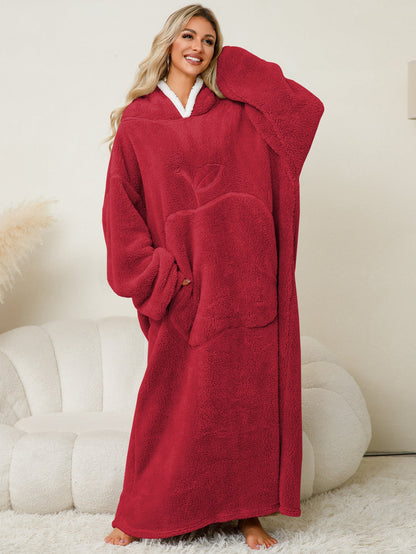 Elarova | Damen Kuscheliger HoodieDecke mit großen Taschen und kontrastierendem Innenfutter