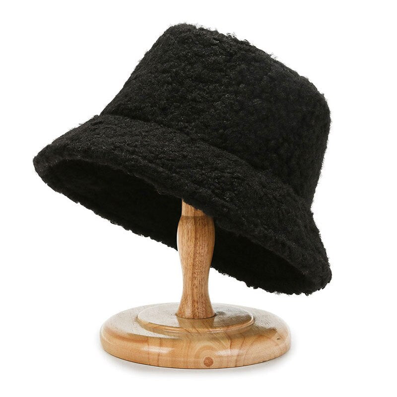 Elarova | Damen-Lammwoll-Bucket-Hut | Warme Outdoor-Panama-Mütze für Frauen