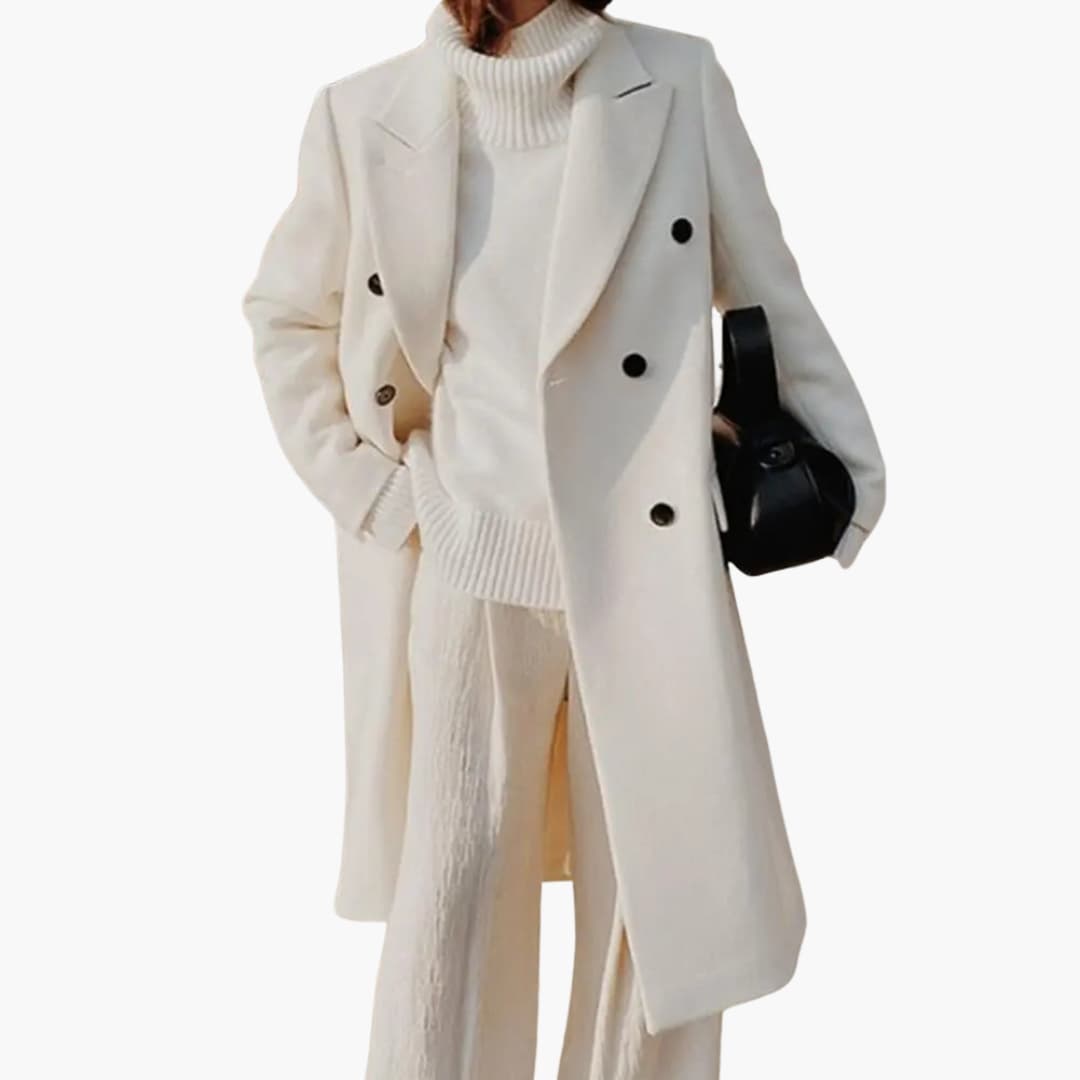 Elarova | Damen Langer Trenchcoat Klassisch