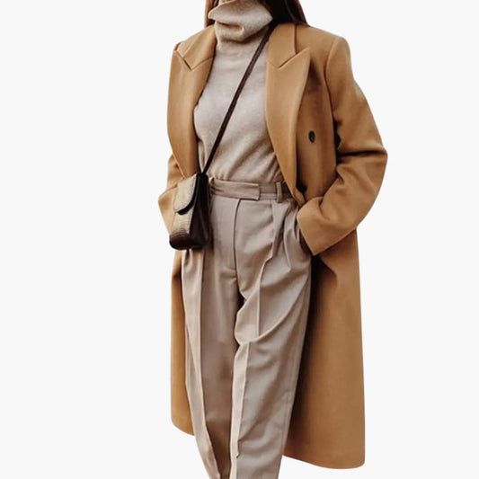 Elarova | Damen Langer Trenchcoat Klassisch