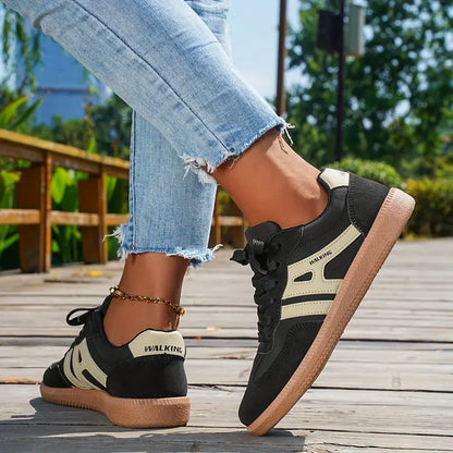 Elarova | Damen Lässige Turnschuhe Mit Niedrigem Absatz, Schnürung Mode Schuhe