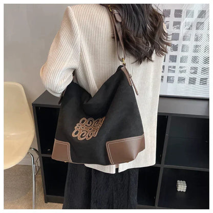 Elarova | Damen Luxus Marke Messenger Taschen Retro Braun Crossbody Tote Taschen Eimer Clutch Tasche Einkauf Große Kapazität Reisetasche