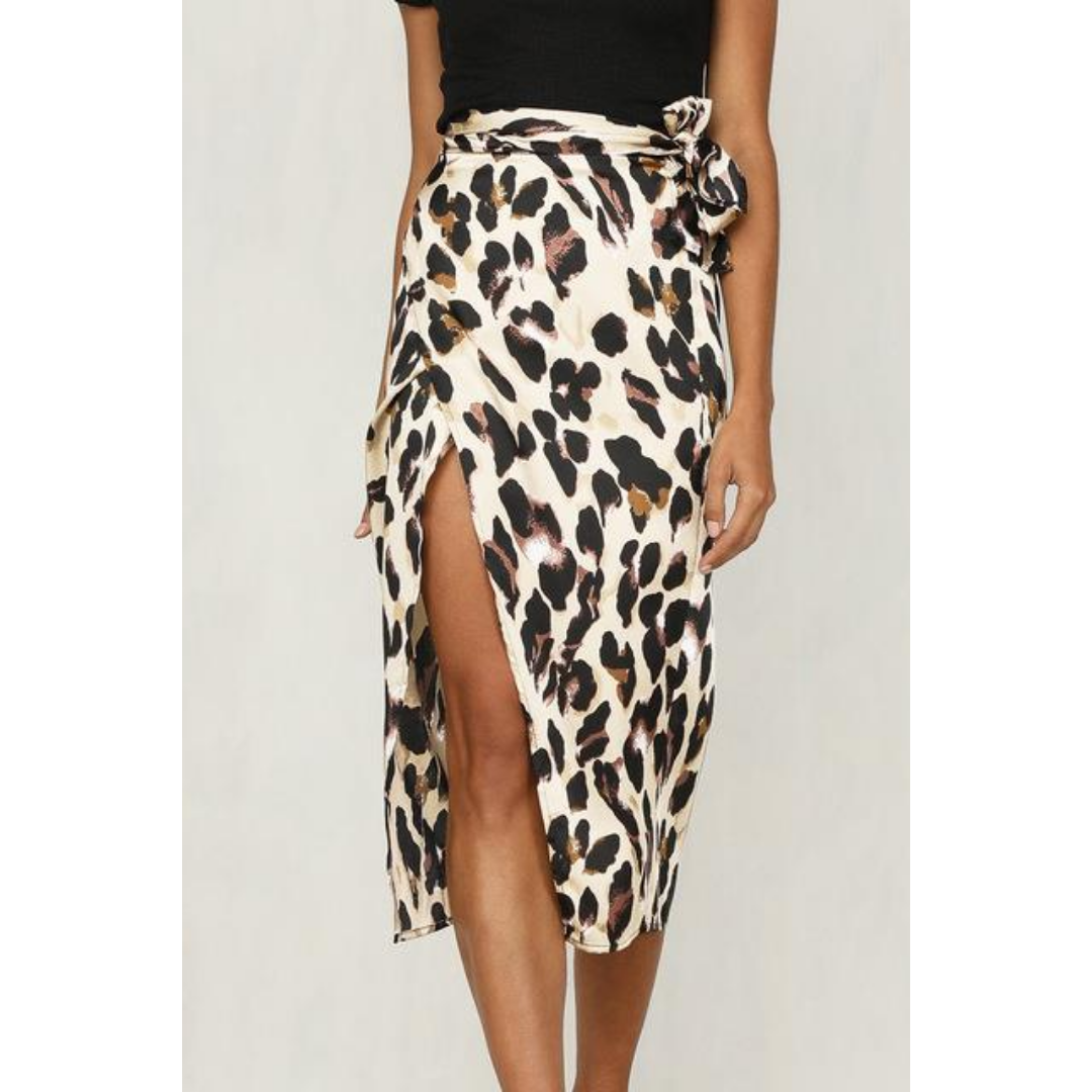 Elarova | Damen Midi Rock mit Leopard-Print und Femininer Silhouette