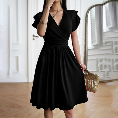 Elarova | Damen Midikleid mit V-Ausschnitt für Elegante Anlässe