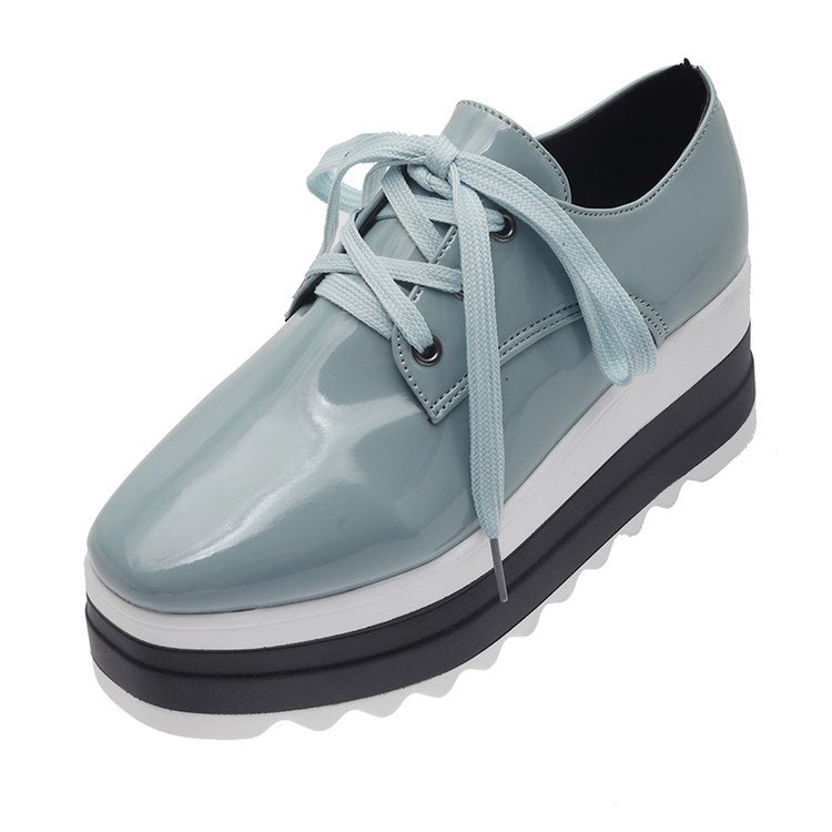 Elarova | Damen Modische PlateauSneaker mit schickem Glanz und komfortabler Sohlenkonstruktion