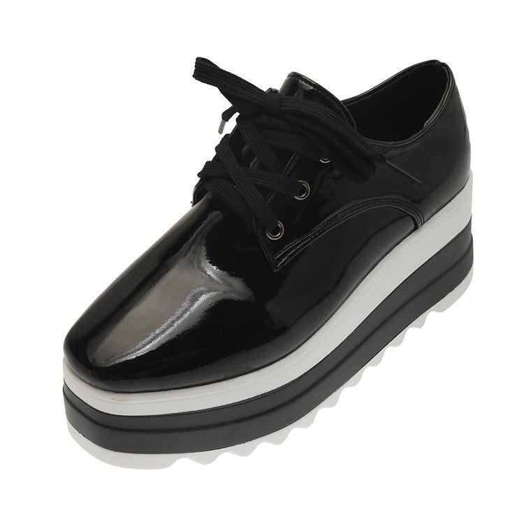 Elarova | Damen Modische PlateauSneaker mit schickem Glanz und komfortabler Sohlenkonstruktion