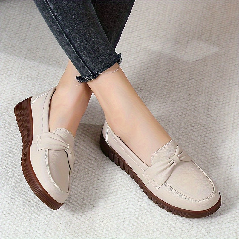 Elarova | Damen Mokassins Leder mit Eleganten Knoten und Optimalem Komfort