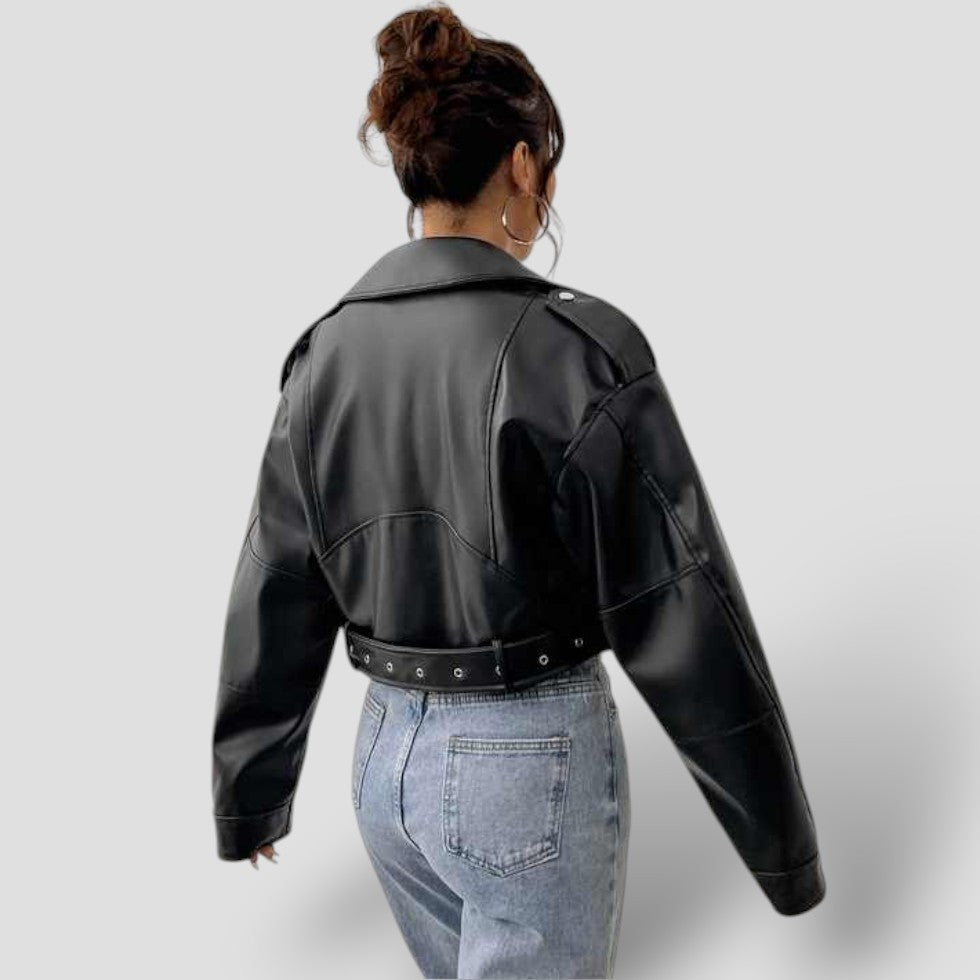 Elarova | Damen-Motorradjacke aus Kunstleder