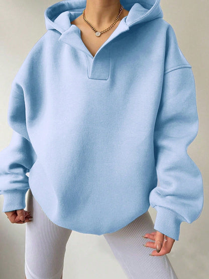 Elarova | Damen Oversized Hoodie mit modernem Kragen und lässiger Passform