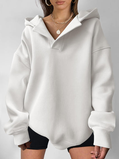 Elarova | Damen Oversized Hoodie mit modernem Kragen und lässiger Passform
