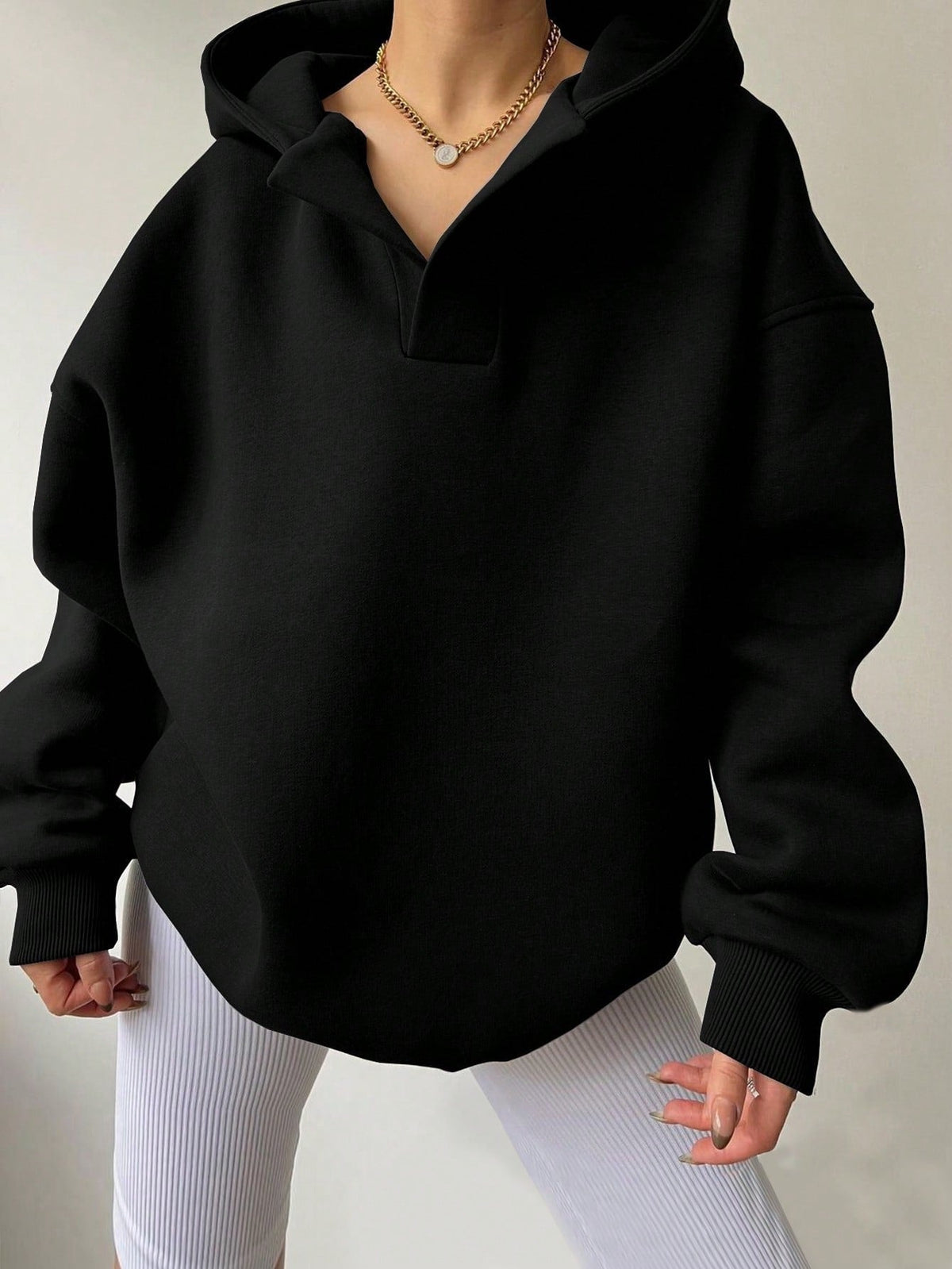 Elarova | Damen Oversized Hoodie mit modernem Kragen und lässiger Passform