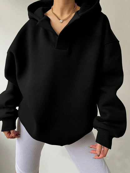 Elarova | Damen Oversized Hoodie mit modernem Kragen und lässiger Passform