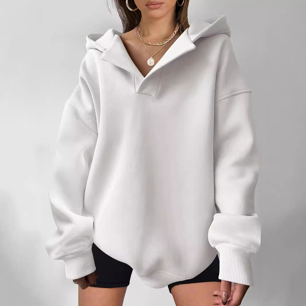 Elarova | Damen Oversized Hoodie mit modernem Kragen und lässiger Passform