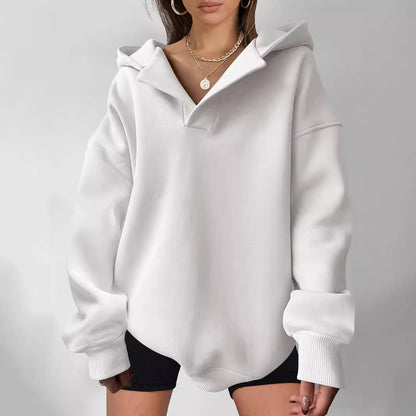 Elarova | Damen Oversized Hoodie mit modernem Kragen und lässiger Passform