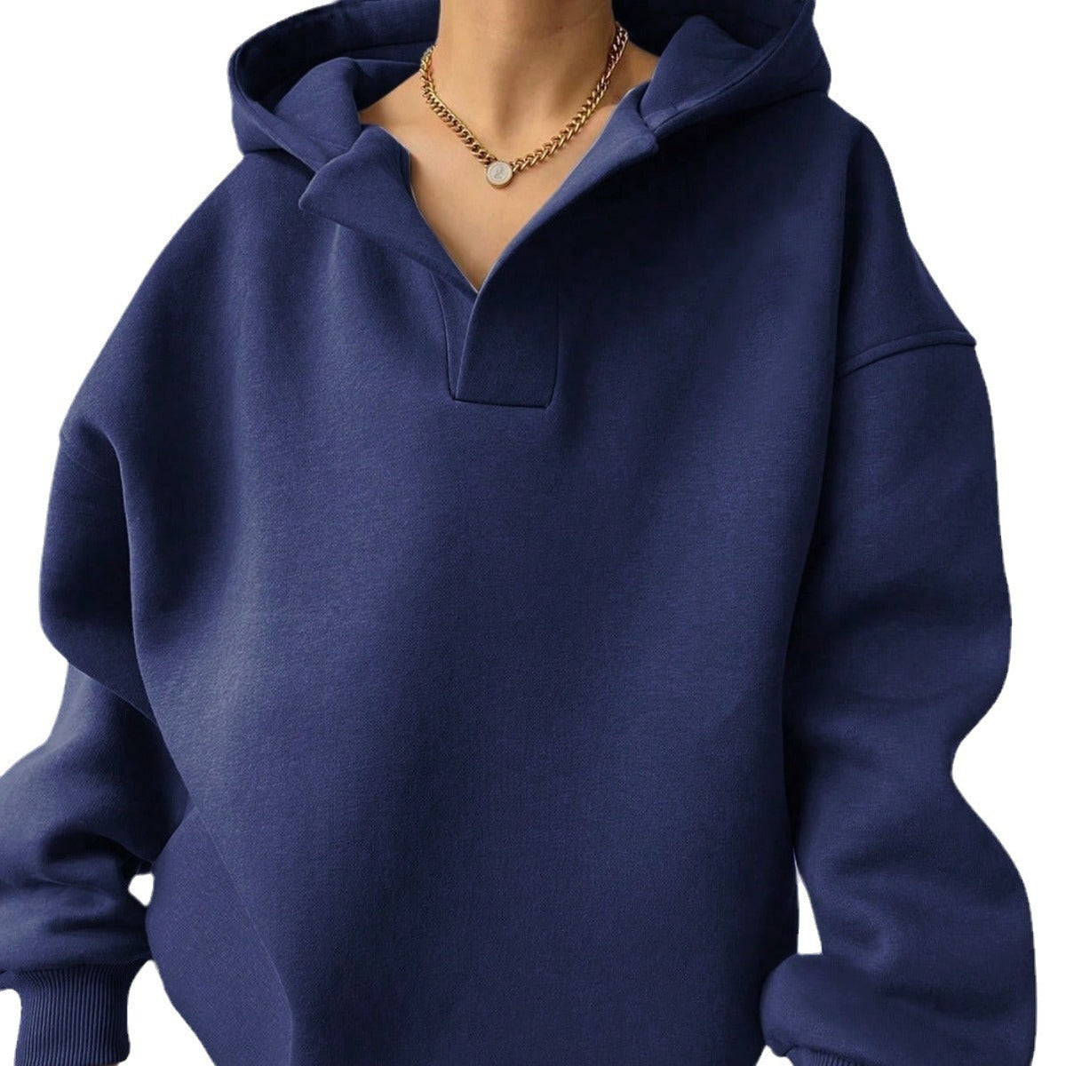 Elarova | Damen Oversized Hoodie mit modernem Kragen und lässiger Passform