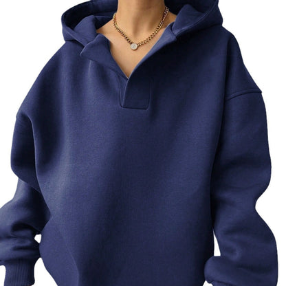 Elarova | Damen Oversized Hoodie mit modernem Kragen und lässiger Passform