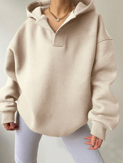 Elarova | Damen Oversized Hoodie mit modernem Kragen und lässiger Passform