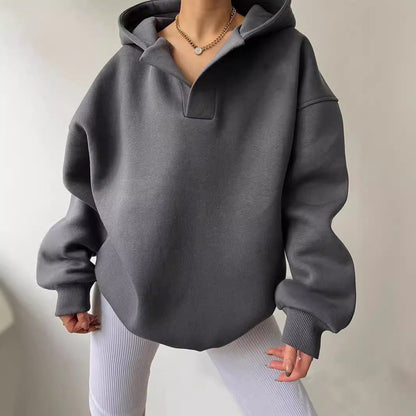Elarova | Damen Oversized Hoodie mit modernem Kragen und lässiger Passform