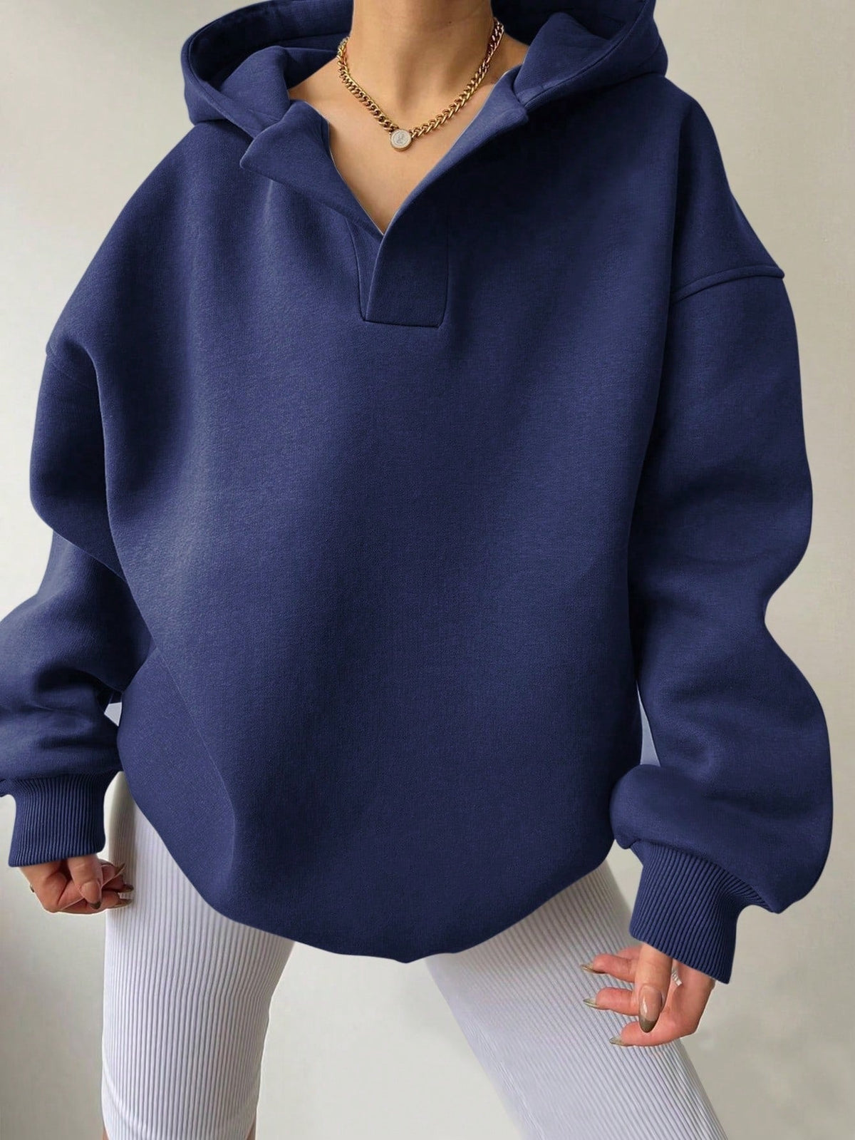 Elarova | Damen Oversized Hoodie mit modernem Kragen und lässiger Passform
