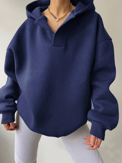 Elarova | Damen Oversized Hoodie mit modernem Kragen und lässiger Passform