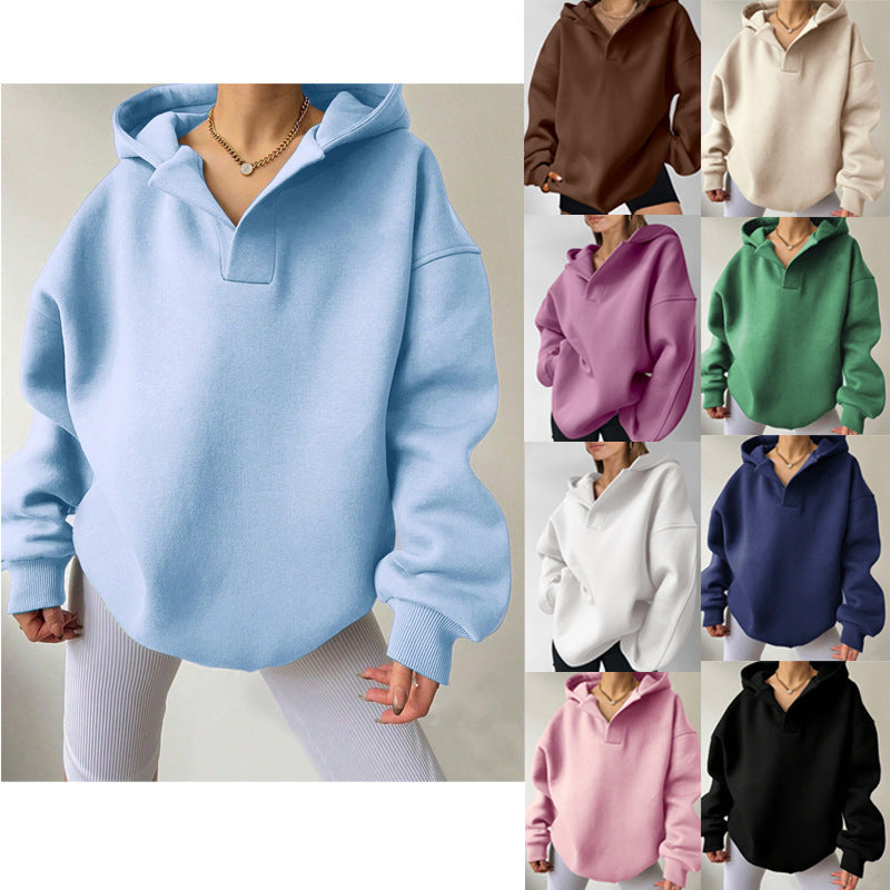 Elarova | Damen Oversized Hoodie mit modernem Kragen und lässiger Passform