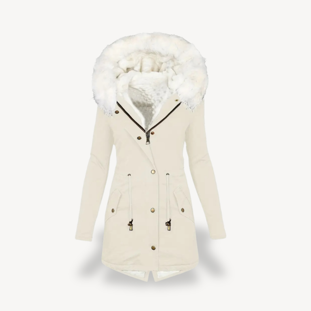 Elarova | Damen-Parka mit Kunstpelz-Kapuze