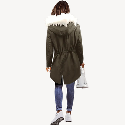 Elarova | Damen-Parka mit Kunstpelz-Kapuze